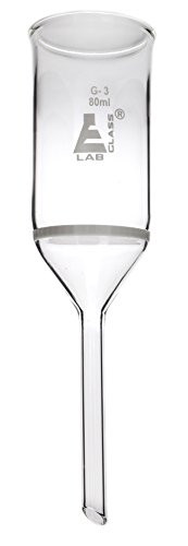 Buchner Funnel  80ml - Sintered Disc  G-3 Porosity -40mm- - Plain Stem - Borosilicate Glass - Eisco Labs