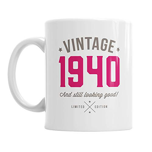 80th Birthday Vintage Gift Mug Present for 80 Women 10oz Coffee Mug
