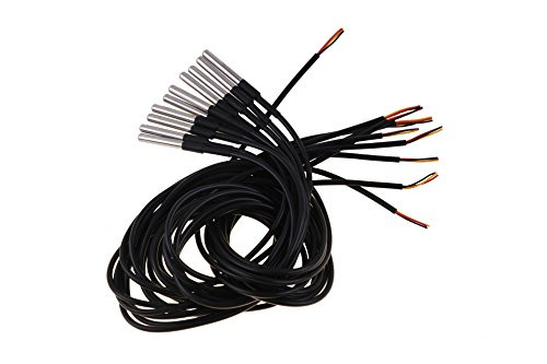 Eowpower 10Pcs Stainless Steel Probe DS18B20 Waterproof Temperature Sensors Digital Temp Probe