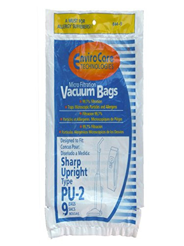9 Sharp Style PU-2 Upright Vacuum Cleaner Bags -9 Pack- EC-03PU2 EC03PU2