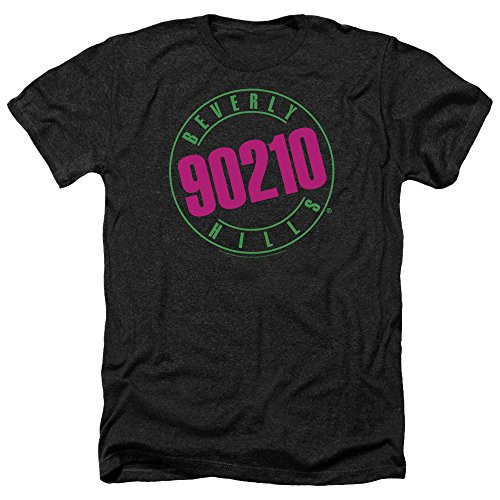 Trevco Mens Beverly Hills 90210 Short Sleeve T-Shirt  Neon Heather Black  Medium