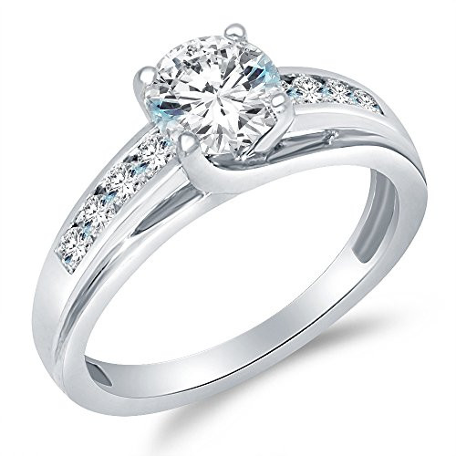 Size - 9 - Solid 925 Sterling Silver Solitaire Round CZ Cubic Zirconia Engagement Ring 1 5ct