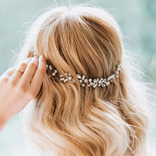 Casdre Crystal Bride Wedding Hair Vine Silver Rhinestone Bridal Hair Accessories Flower Headband for Women and Girls Casdre Crystal Bride Wedding Hair Vine Silver Rhinestone Bridal Hair Accessories Flower Headband for Women and Girls