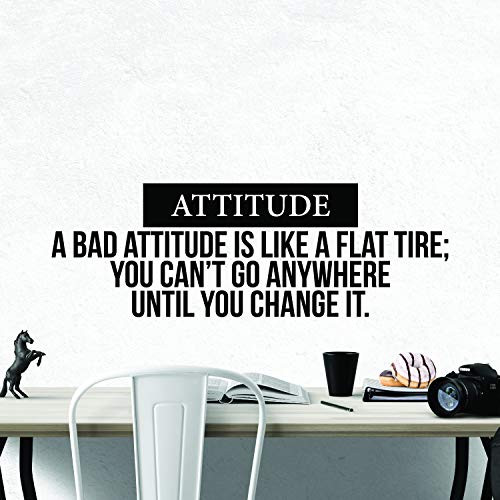 My Vinyl Story Attitude Inspirational Wall Decal Motivational Office Decor Quote Inspired Motivated Positive Focused Wall Art Vinyl Wall Decal School