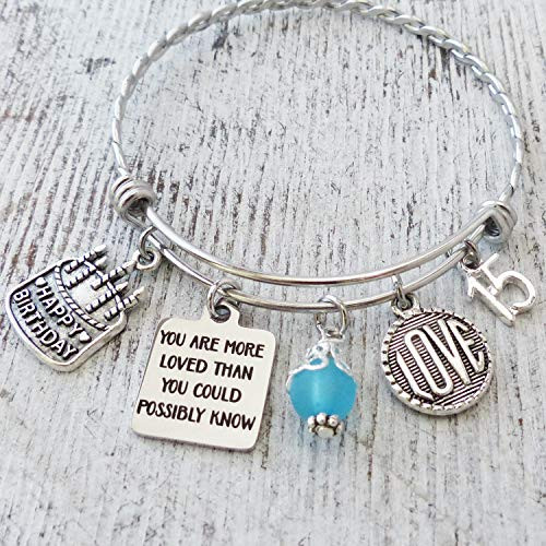 15 Year Old Girl Gifts  You Are More Loved Than You Could Possibly Know  15th Birthday Bangle Bracelet  Birthday Present 15 Year Old Girl Gifts  You Are More Loved Than You Could Possibly Know  15th Birthday Bangle Bracelet  Birthday Present
