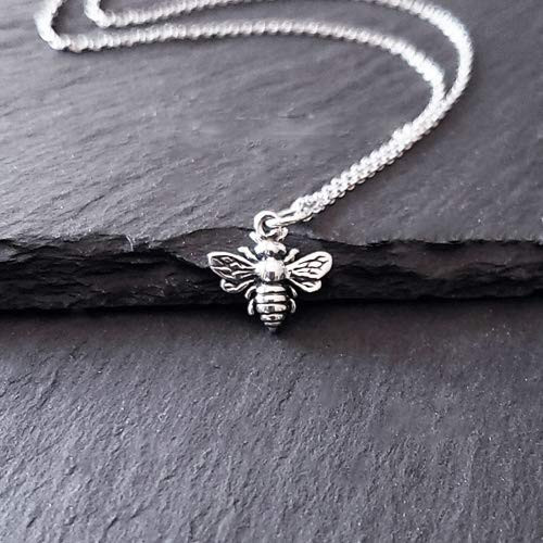 Bumble Bee Charm Sterling Silver Necklace 18 -tiny size- Bumble Bee Charm Sterling Silver Necklace 18 -tiny size-