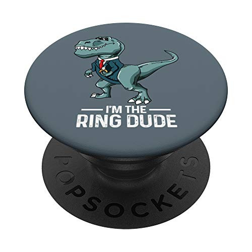 Boys Ring Bearer T-Rex Dinosaur Wedding Party Gift Outfit PopSockets Grip and Stand for Phones and Tablets