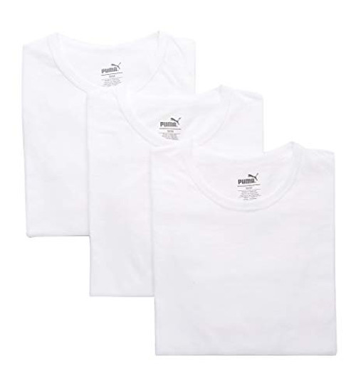 PUMA Mens 3 Pack Crew Neck T-Shirts  White  XL