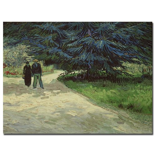 Couple in the Park Arles 1888 by Vincent van Gogh, 18x24-Inch Canvas Wall Art