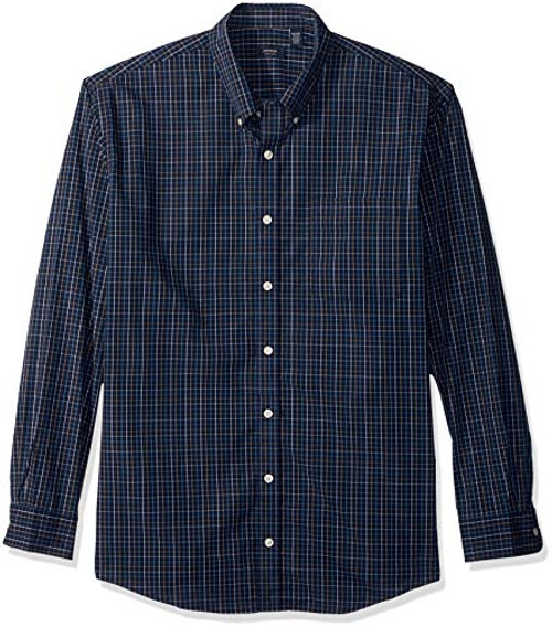 Arrow 1851 mens Big and Tall Hamilton Poplin Long Sleeve Plaid Button Down Shirt  Deep Navy Blazer  XX-Large Big US