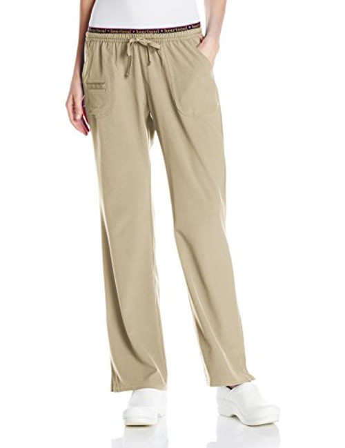 HeartSoul Scrubs Womens Break On Through heart Breaker Low Rise Drawstring Pant  Dark Khaki  Large-Tall