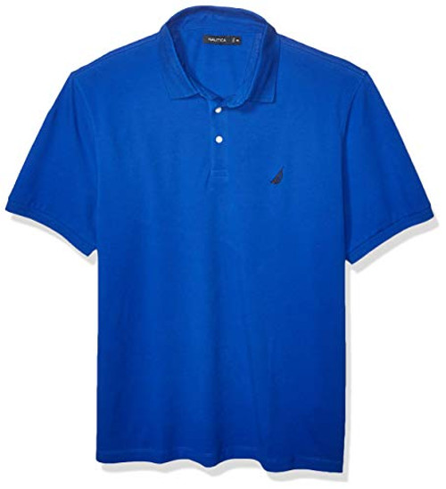 Nautica Mens Short Sleeve Solid Stretch Cotton Pique Polo Shirt  Bright Cobalt  XX-Large