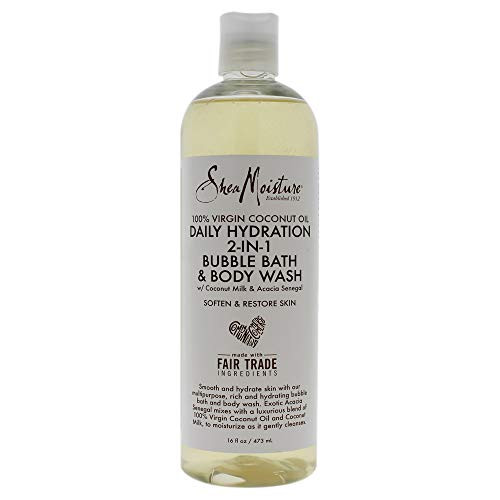 Shea Moisture 100 Percent Virgin Coconut Oil Daily Hydration 2-in-1 Bubble Bath and Body Wash By Shea Moisture for Unisex - 16 Oz Body Wash  16 Ounce