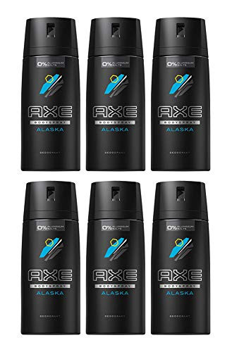 Axe Deodorant Body Spray Alaska Mens Fragrance 150ml-5 07oz -6-Pack-
