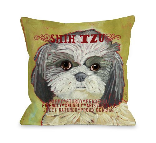 One Bella Casa Shih Tzu 2 Throw Pillow, 26 by 26-Inch