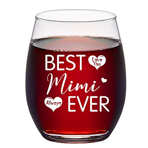 BEST MIMI EVER Stemless Wine Glass Funny Gift Idea for Mom Mother Mimi Nana Gigi Grandma Birthday Mothers Day Christmas 15Oz Wine Gifts for Mom fro BEST MIMI EVER Stemless Wine Glass Funny Gift Idea for Mom Mother Mimi Nana Gigi Grandma Birthday Mothers Day Christmas 15Oz Wine Gifts for Mom fro