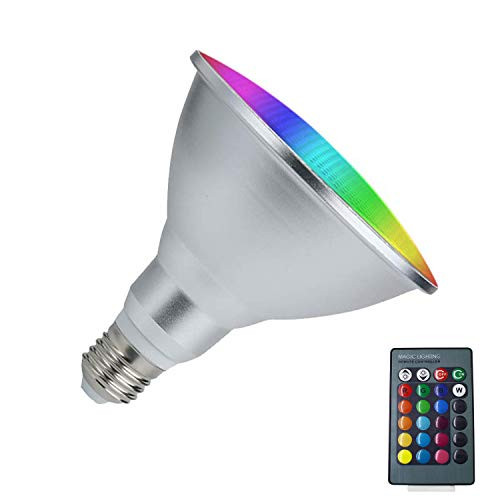 Attaljus Par38 LED RGB Flood Light Spotlight Outdoor 20W Waterproof IP65 LED Mood Lamp 16 Color Changing E26 E27 Bulb with Remote, for Home, Living Room, Party Decoration Waterproof Outdoor Floodlight