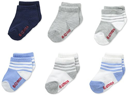 Hanes Boys Toddler Crew Non-Skid Socks  Assorted  12-24 Months