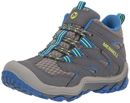 Merrell Chameleon 7 Access Mid Waterproof Hiking Boot  Grey-Blue  7 US Unisex Big Kid