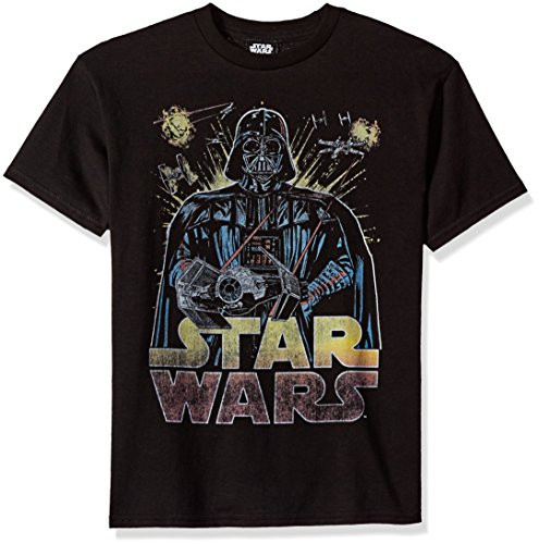 Star Wars Boys Big Darth Vader Ancient Threat Logo Graphic Tee  Black  YS