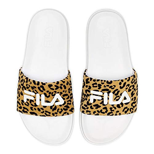 Fila Womens Drifter Lux Wild Slide Sandal  White-White-Gold  11
