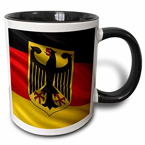 3dRose Flag Of Germany With Coat Of Arms Two Tone Mug  11 oz  Black