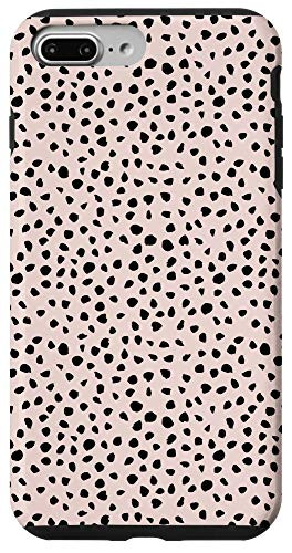 iPhone 7 Plus-8 Plus Dalmatian Pattern  Brush Stroke Black Spots  Beige Case