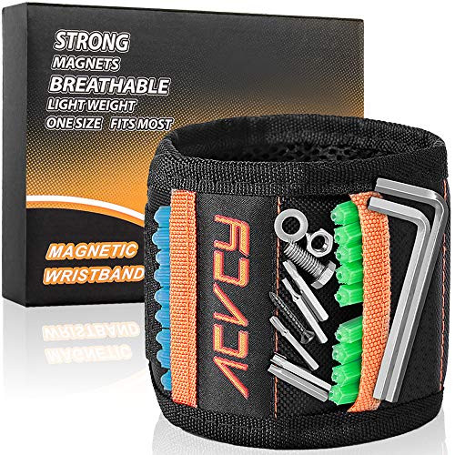 Gifts for Men Dad Husband Magnetic Wristband for Holding Screws with 15 Strong Magnets  ACVCY Magnetic Tool Wristband Tool Belts Holding Screws Nails Gifts for Men Dad Husband Magnetic Wristband for Holding Screws with 15 Strong Magnets  ACVCY Magnetic Tool Wristband Tool Belts Holding Screws Nails