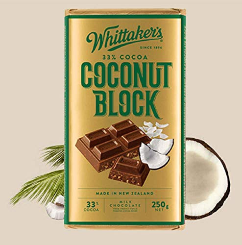 Whittakers Chocolate Block 250g -Made in New Zealand- -Coconut Block-