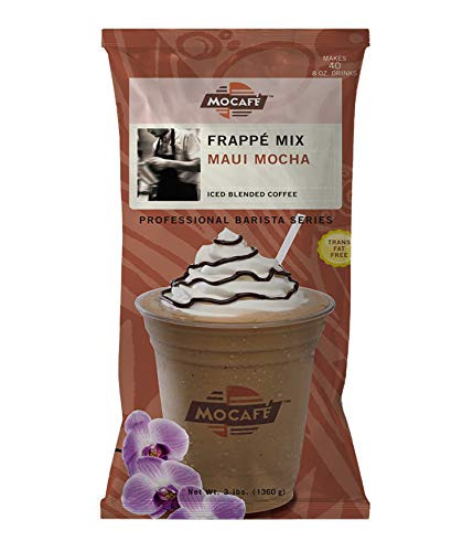 MOCAFE Frappe Maui Mocha Ice Blended Coffee  3-Pound Bag Instant Frappe Mix  Coffee House Style Blended Drink Used in Coffee Shops