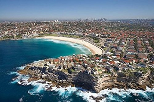 Posterazzi Australia New South Wales Sydney Bondi Beach - aerial Poster Print by David Wall (26 x 17)