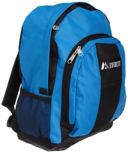 Everest Luggage Backpack with Front and Side Pockets  Royal Blue-Black  Large