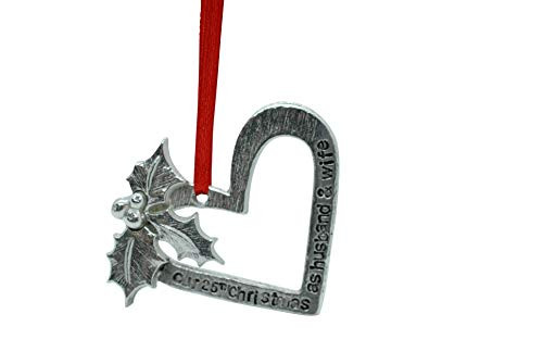 Pirantin Our 25th Christmas As Husband and Wife - 25 Year Wedding Anniversary Christmas Tree Ornament Pirantin Our 25th Christmas As Husband and Wife - 25 Year Wedding Anniversary Christmas Tree Ornament
