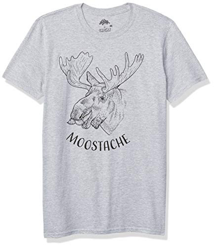 Moostache - Dad Joke Funny Stupid Animal Moose Humor Pun Mustache Men T-Shirt--Adult 3XL- Sport Grey