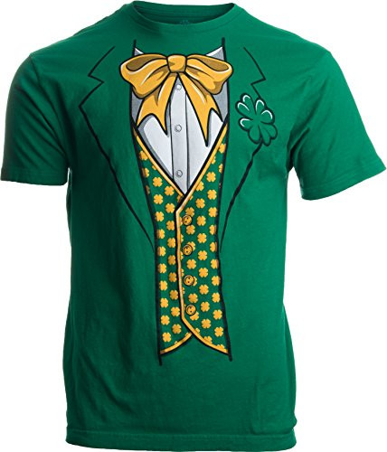 Leprechaun Tuxedo - Funny St  Patricks Day Irish Paddy Costume for Men T-Shirt-Adult XL
