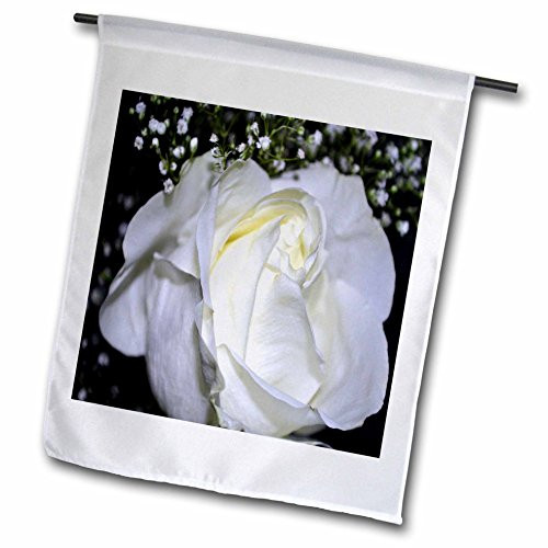 3dRose A Wedding Rose White Rose - Garden Flag  12 by 18