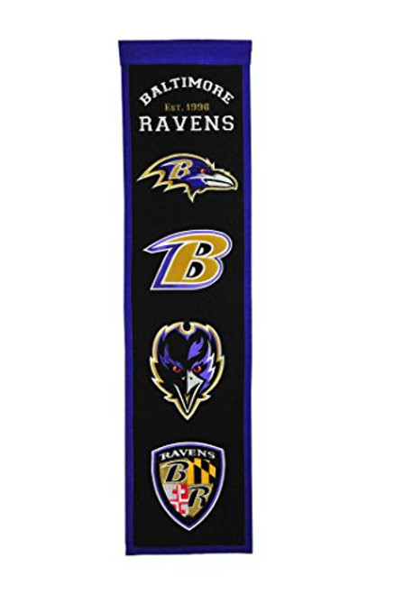 Winning Streak Sports NFL Baltimore Ravens Fan Favorite Banner - Vintage Baltimore Ravens Wall Decor