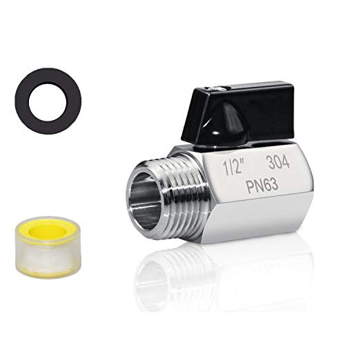 304 Stainless Steel Shower Head Flow Restrictor  -1-2 NPT Thread Female X Male- Shower Head Shut Off Valve Control Water Volume Flow  Bathroom Water