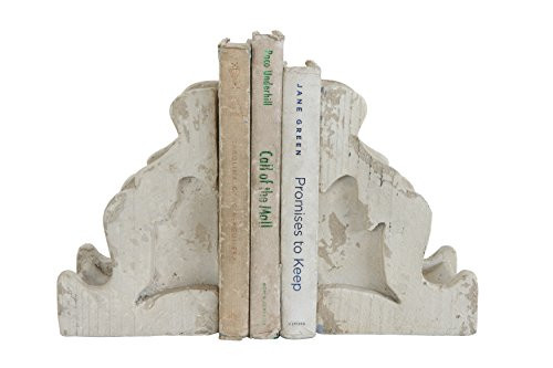 Creative Co-Op DA7622 Chateau Distressed White Magnesia Corbel Bookends