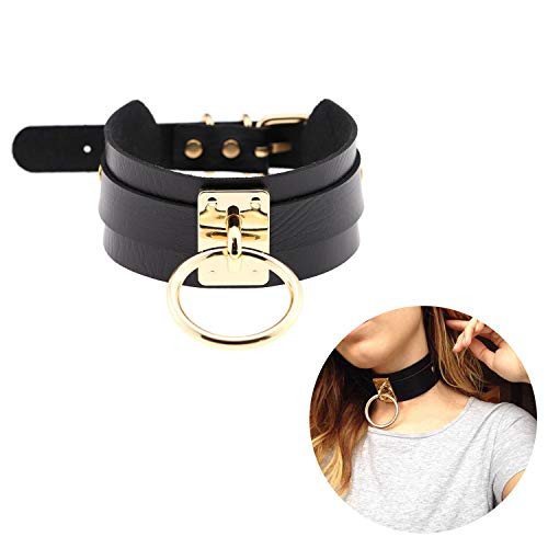 Black Choker Necklace Classic Punk Goth Choker Gothic PU Leather O-Ring Collar Choker Metal for Girls Women Gift Black Choker Necklace Classic Punk Goth Choker Gothic PU Leather O-Ring Collar Choker Metal for Girls Women Gift