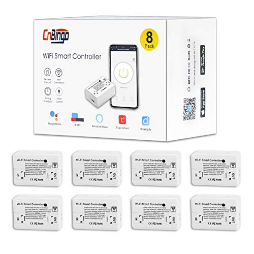 8 Pack CNBINGO Basic Remote WiFi Switch for Most Appliances  Alexa Light Switch  Timer Smart Switch Work with Alexa-Google Assistant  Smart Life App