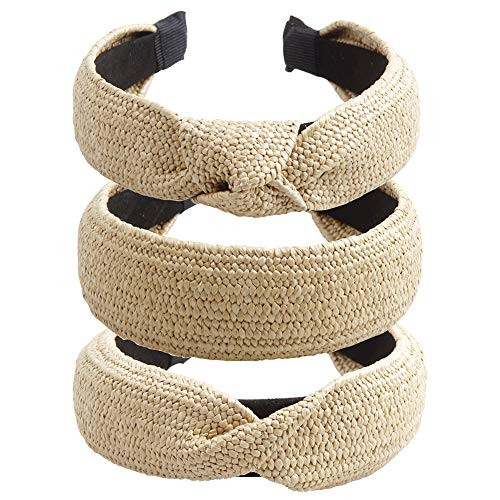 3 Pcs hogoo Straw Headband Lafite Knotted Headbands Fashion Knot Head Bands Twist Hair Hoop Wide Hairbands Hair Accessories for Women and Girls Beach 3 Pcs hogoo Straw Headband Lafite Knotted Headbands Fashion Knot Head Bands Twist Hair Hoop Wide Hairbands Hair Accessories for Women and Girls Beach