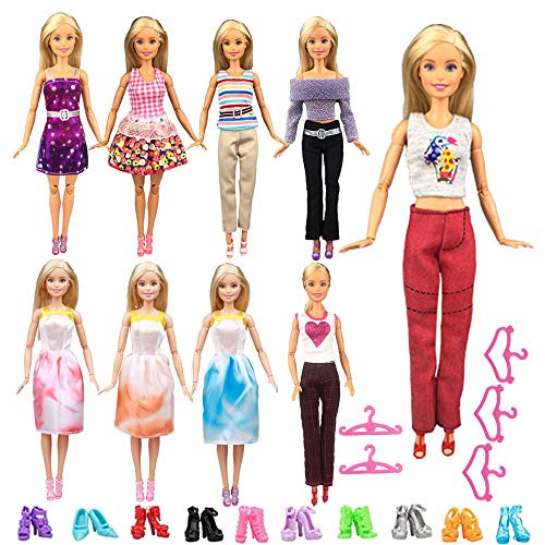 Keysse Doll Clothes 24 Items Gift Set  9 Sets Fashion Casual Wear Clothes Outfit and 5 Hangers Compatible with 11-5 Doll and 10 Pairs Shoes for Girl Keysse Doll Clothes 24 Items Gift Set  9 Sets Fashion Casual Wear Clothes Outfit and 5 Hangers Compatible with 11-5 Doll and 10 Pairs Shoes for Girl