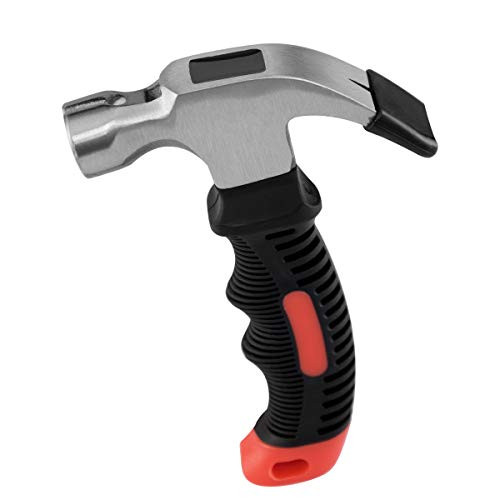 GIEMSON Stubby Claw Hammer 8 Oz Small Mini Hammers with Magnetic Nail Starter for Household Work and Outdoor Camping