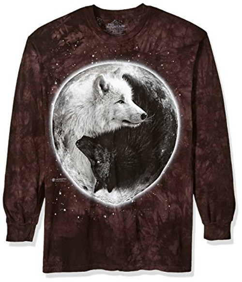The Mountain Yin Yang Wolves Adult Long Sleeve T-Shirt Black Small The Mountain Yin Yang Wolves Adult Long Sleeve T-Shirt Black Small