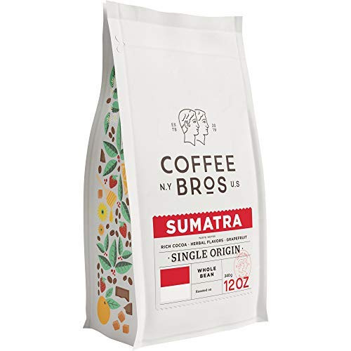 Coffee Bros  Whole Bean  Sumatra  Single Origin  100 Arabica  12oz Bag  Gourmet  Great Holiday Gift