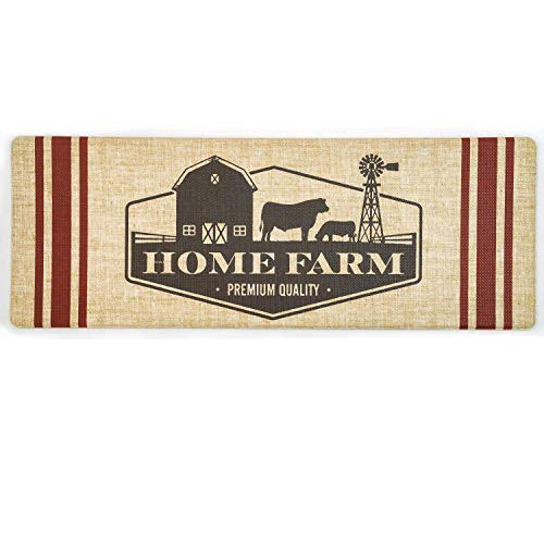 Farmhouse Kitchen Mats Cushioned Anti-Fatigue Comfort Mat for Home and Office Ergonomically Engineered Memory Foam Kitchen Rug Waterproof Non-Skid  47