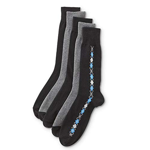 Structure Mens 5-Pairs Dress Socks - Argyle Solid and Marled Size 10-13 Structure Mens 5-Pairs Dress Socks - Argyle Solid and Marled Size 10-13