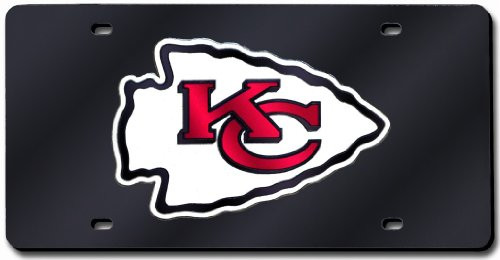 Rico Kansas City Chiefs Black Laser Cut License Plate Rico Kansas City Chiefs Black Laser Cut License Plate