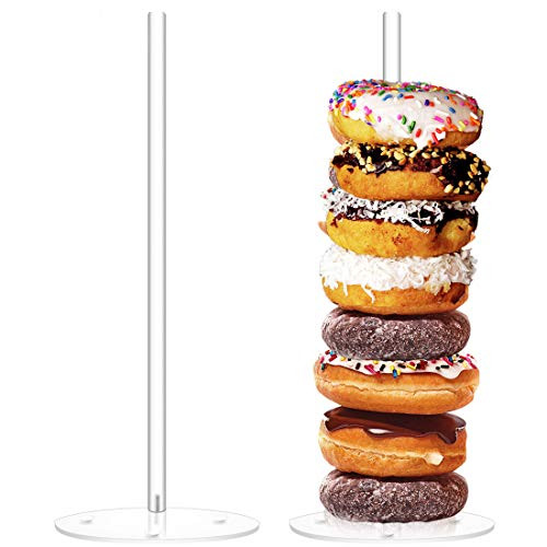 Toolsure Acrylic Donut Stand 11 inch Clear Donut Display Holder for Party Supplies -2pack-